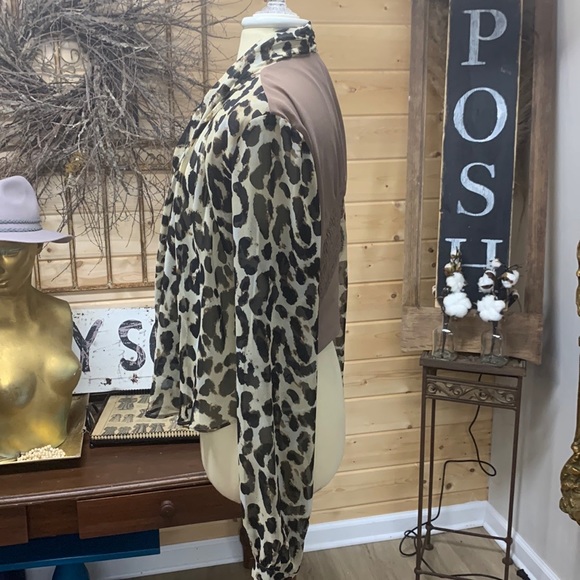 Leopard Drape Front Cardigan - Picture 2 of 12
